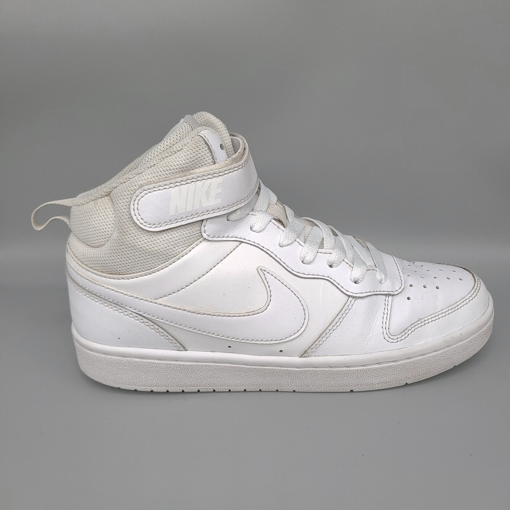 Nike Court Borough Mid 2 Youth Size 7Y All White Basketball Shoes CD7782-100